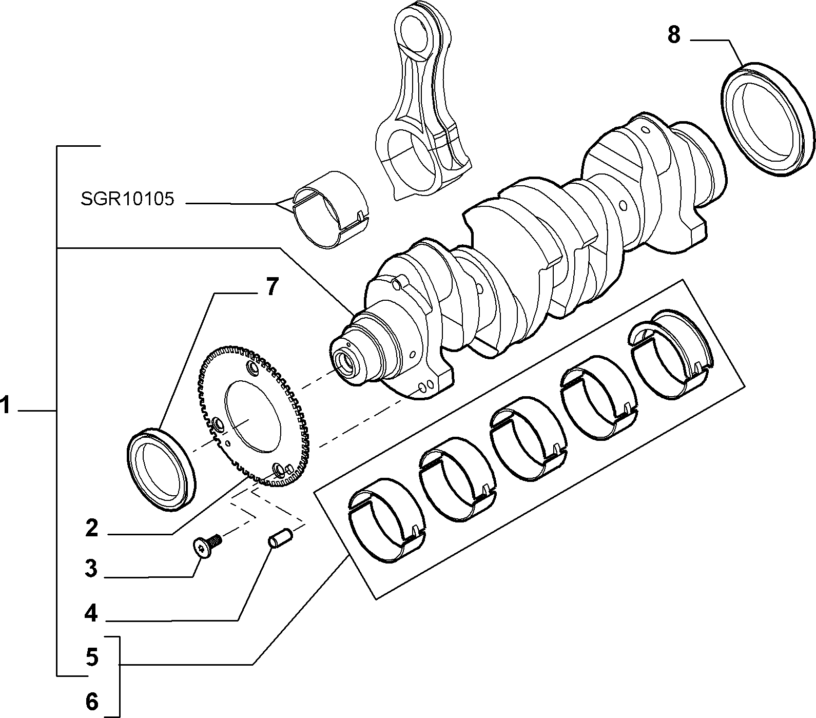 FIAT 504101720 - Семеринг, колянов вал vvparts.bg