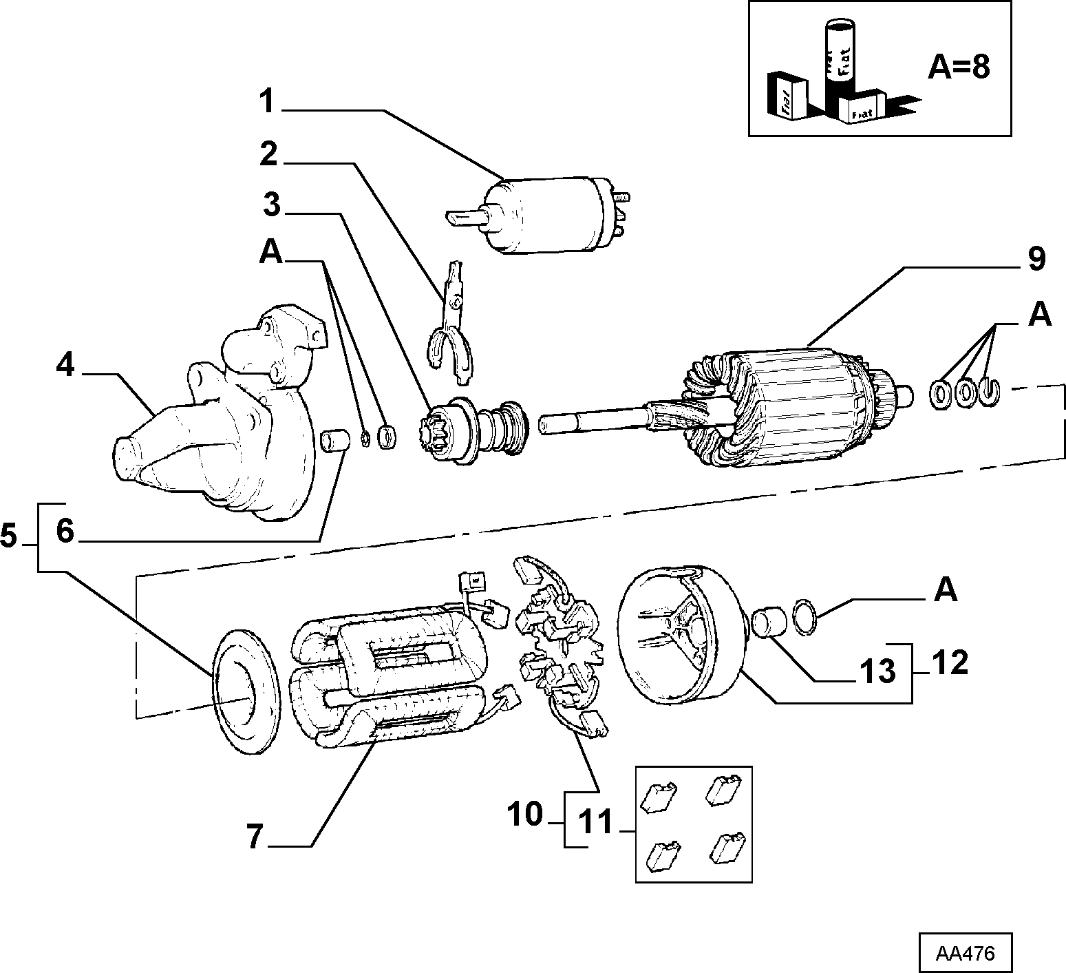 FIAT 9937474 - Магнитен превключвател, стартер vvparts.bg