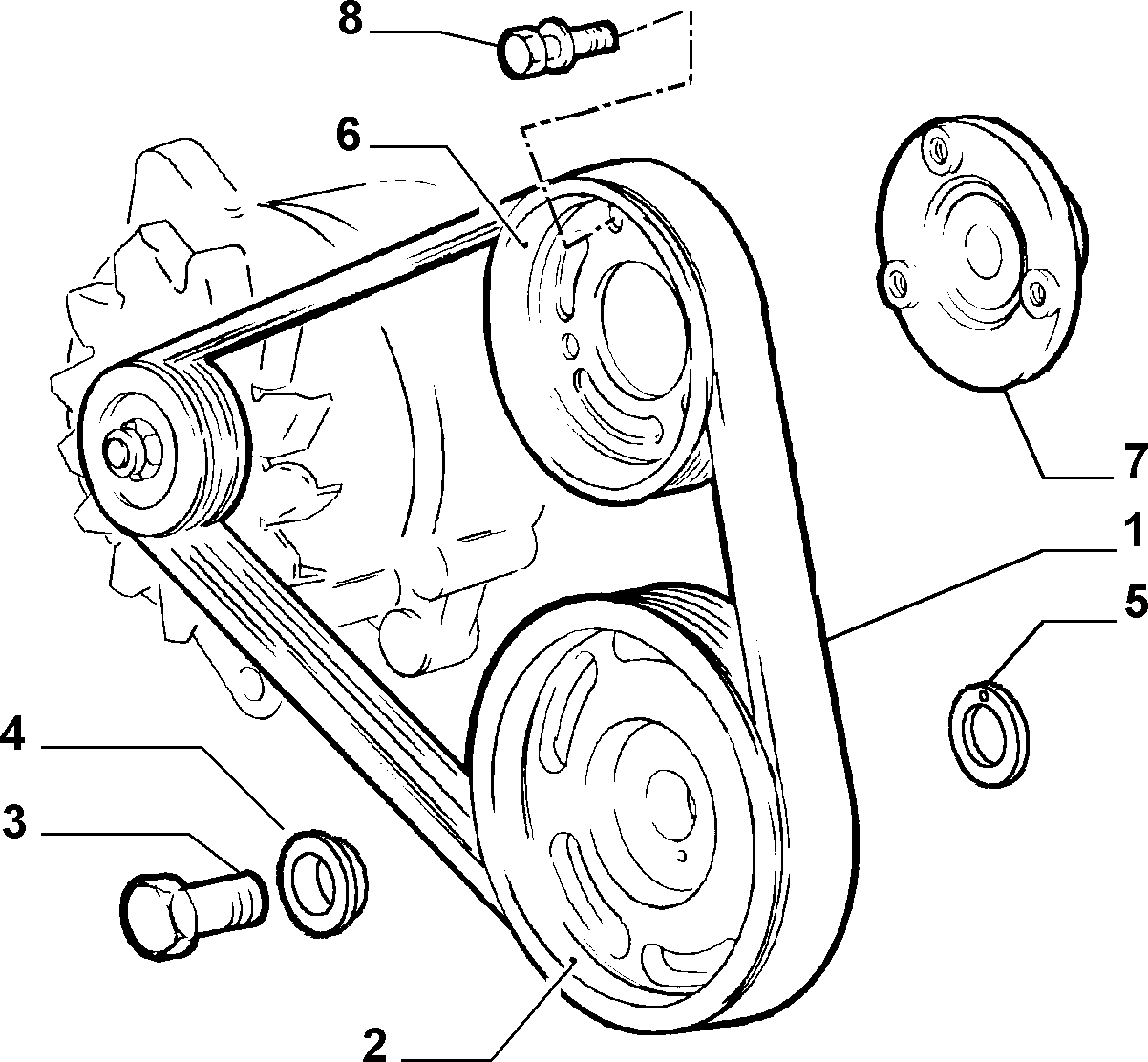 FIAT 8094617 - Ремъчна шайба, колянов вал vvparts.bg