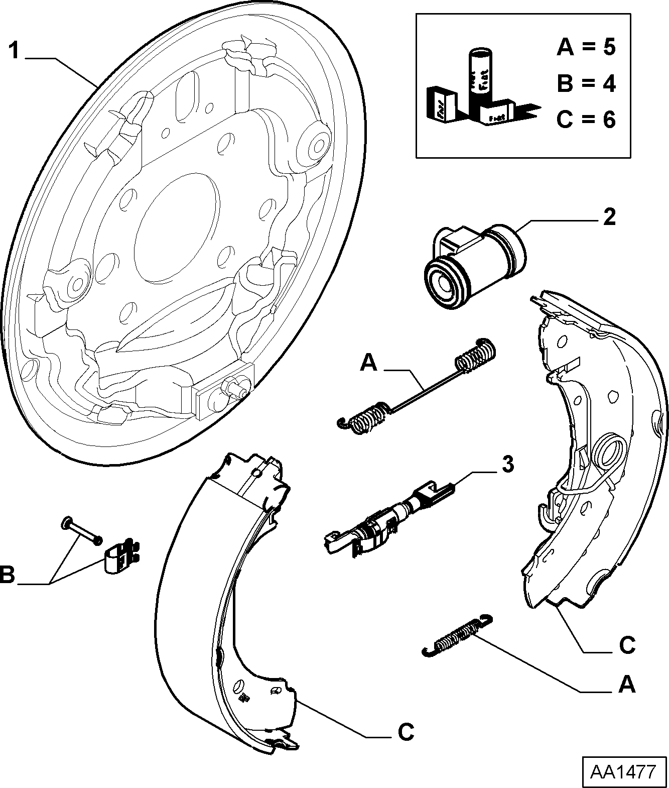 FIAT 77365346 - Комплект спирачна челюст vvparts.bg