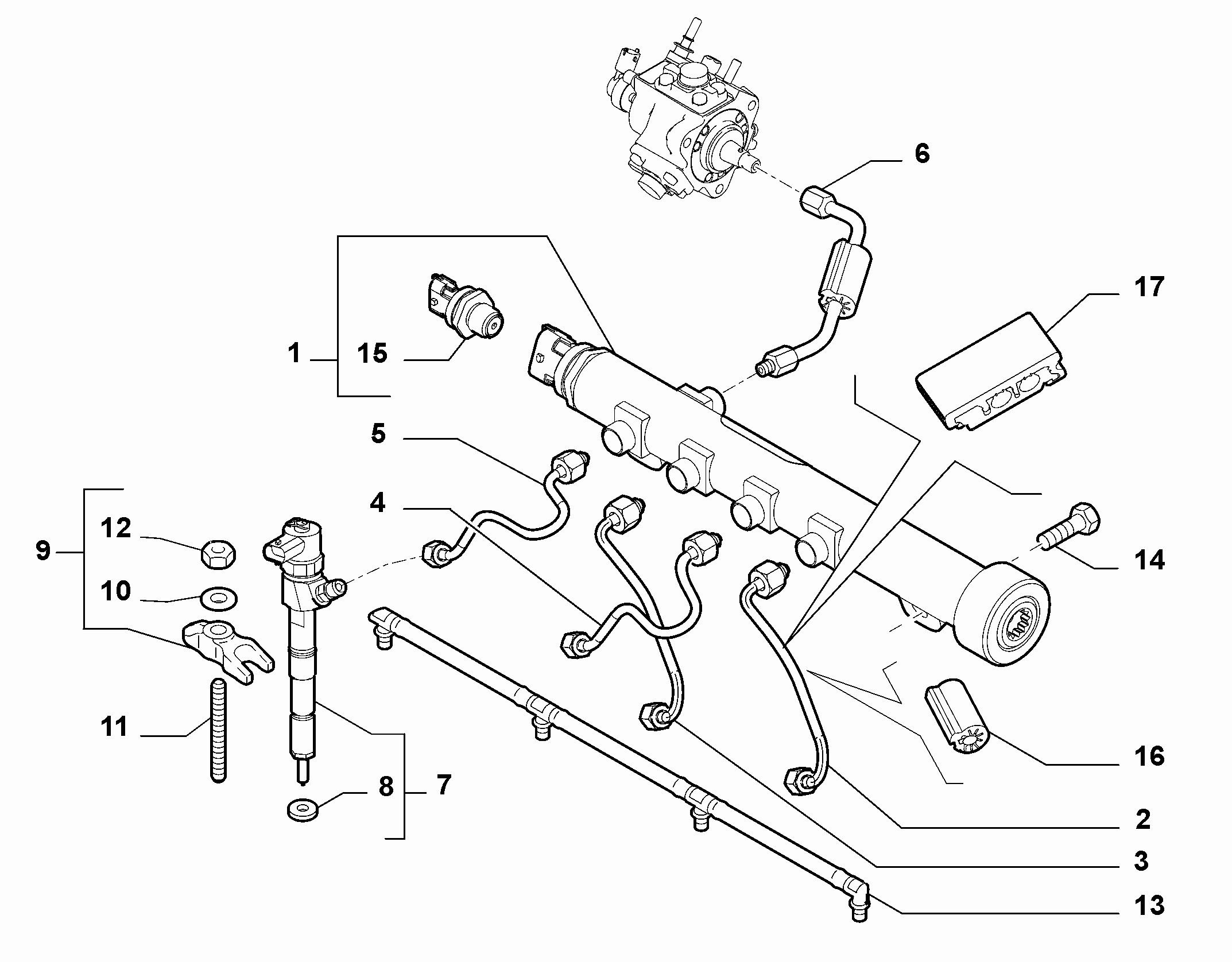 Alfa Romeo 55221023 - Комплект дюза с държач vvparts.bg