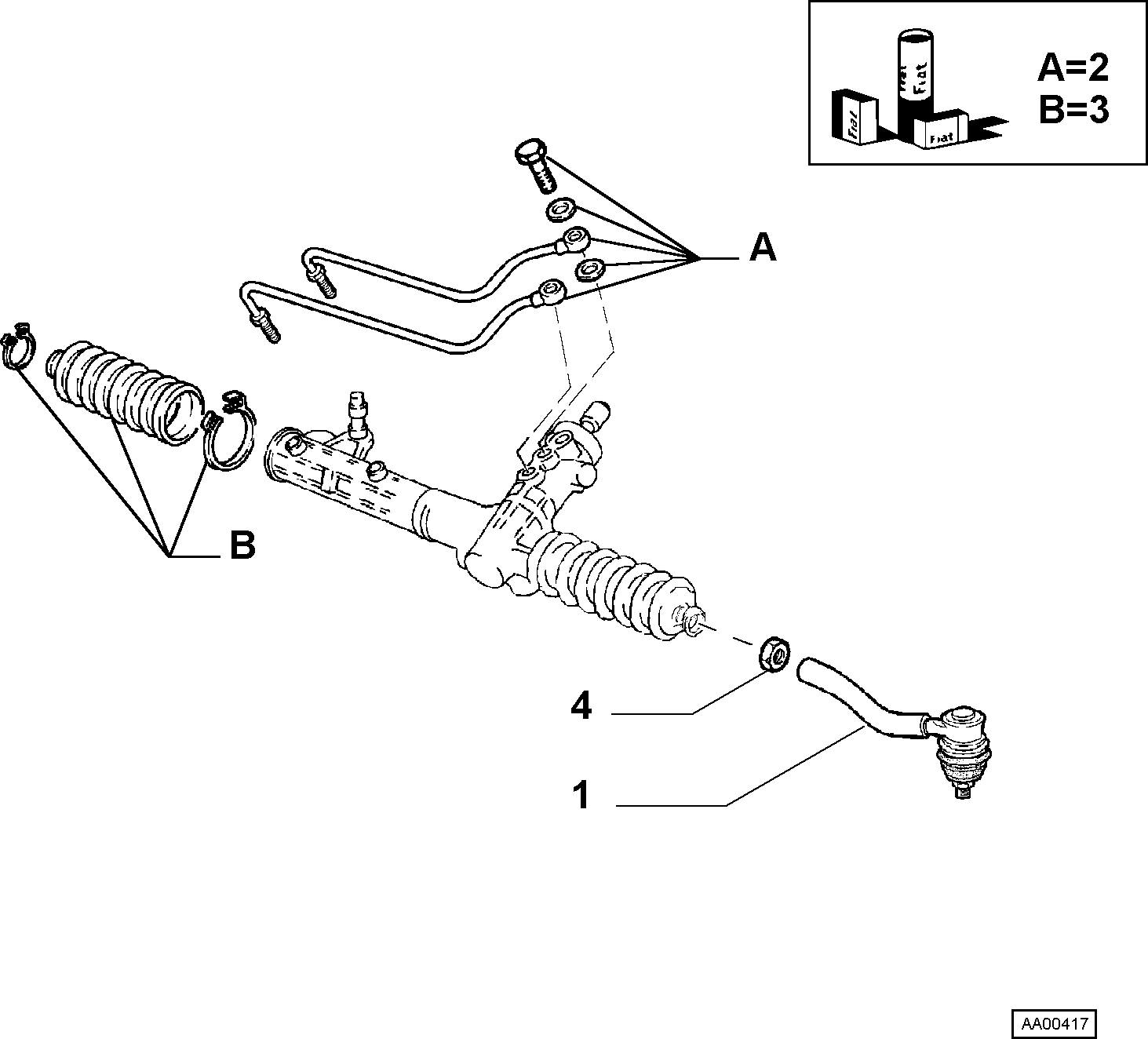 Lancia 77364568 - Накрайник на напречна кормилна щанга vvparts.bg