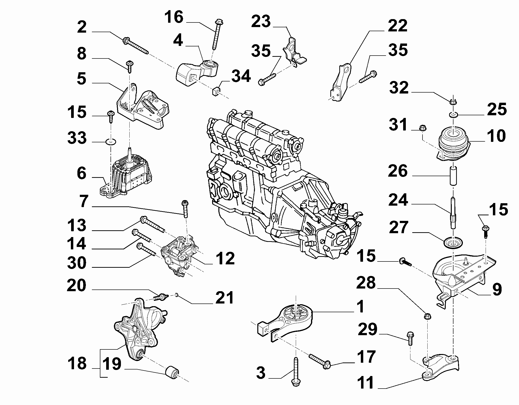 FIAT 9604338880 - Окачване, двигател vvparts.bg