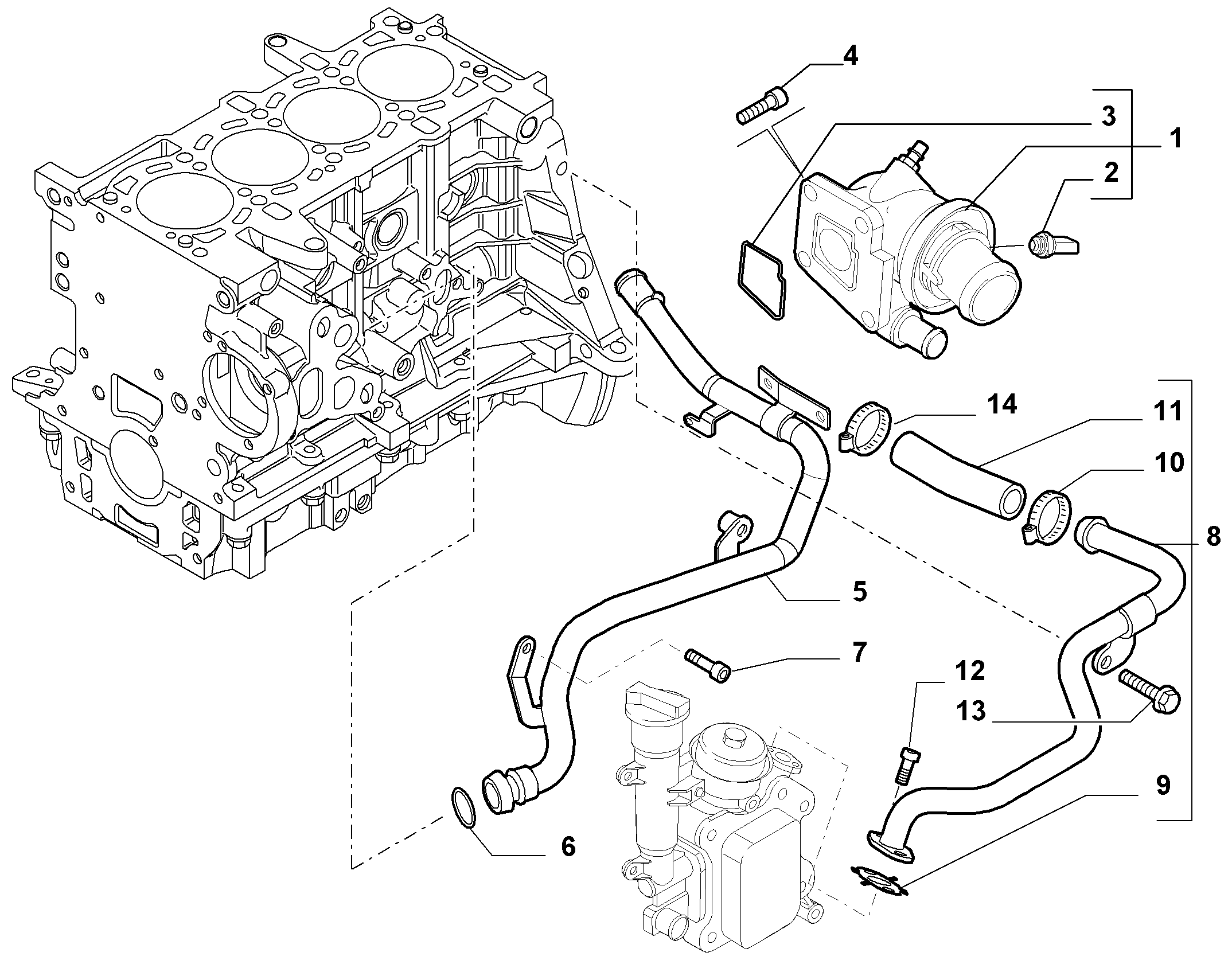 Lancia 55188299 - Тръбопровод за охладителната течност vvparts.bg