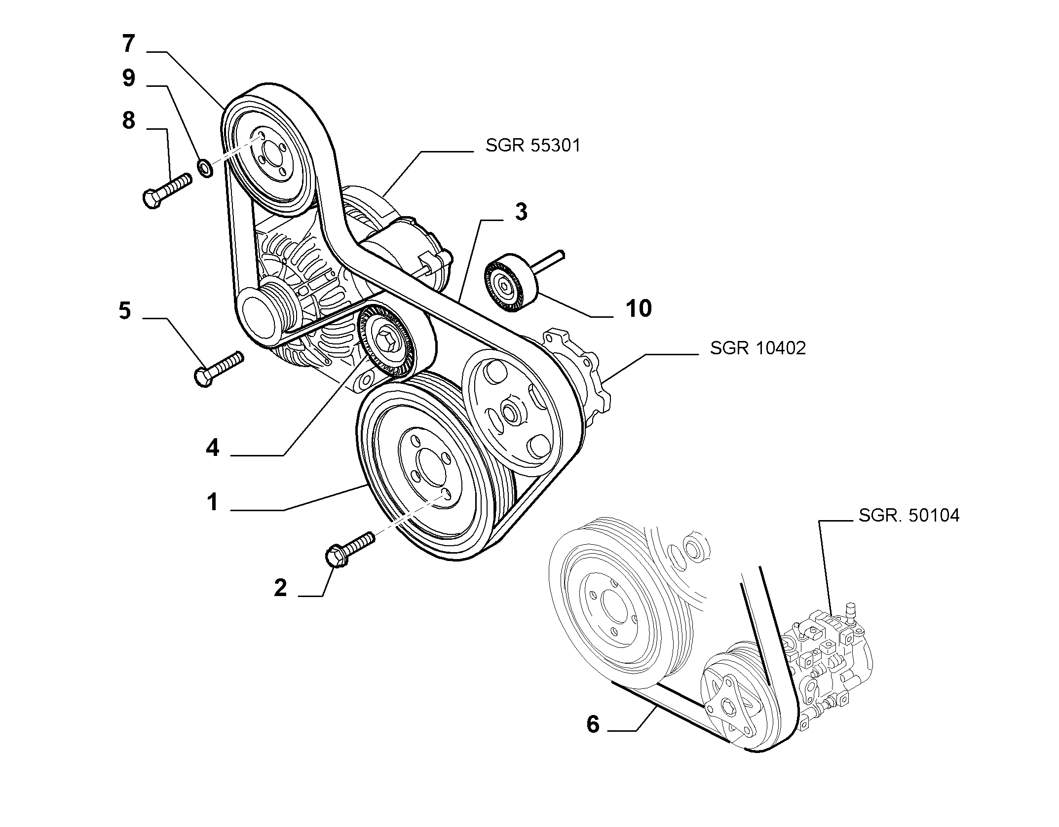 Alfarome/Fiat/Lanci 51837961 - Ремъчен обтегач, пистов ремък vvparts.bg