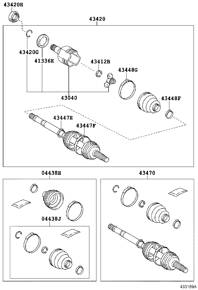 TOYOTA 04427-0H040 - Маншон, полуоска vvparts.bg