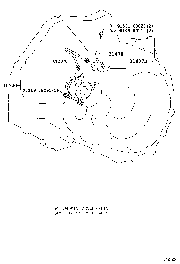 Daihatsu 31400-19005 - Лагер помпа, съединител vvparts.bg