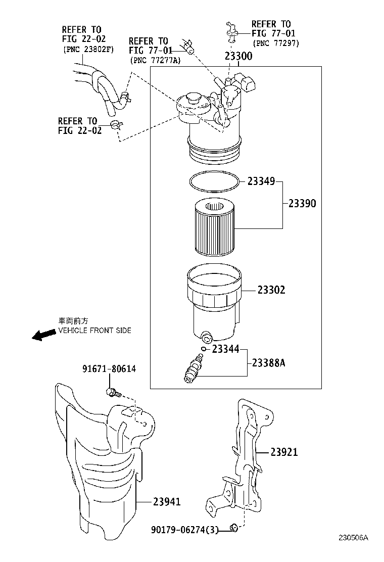 TOYOTA 233000N100 - Горивен филтър vvparts.bg