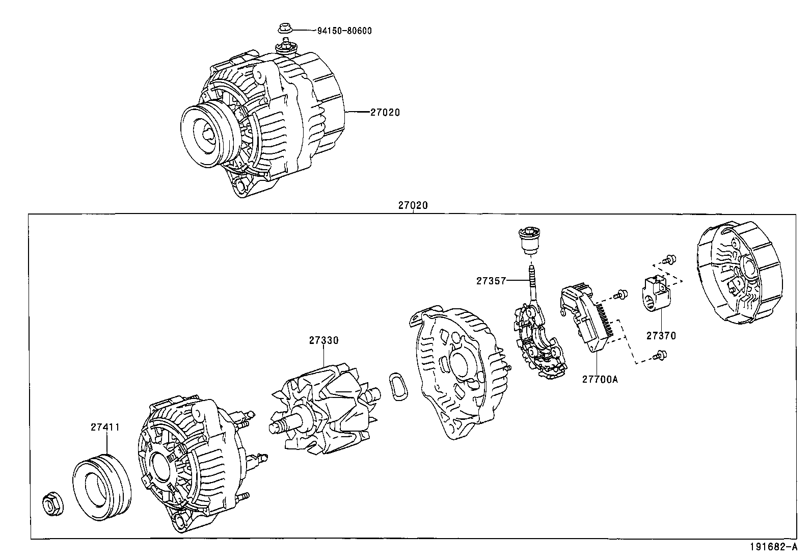 TOYOTA 27060-17220 - Генератор vvparts.bg