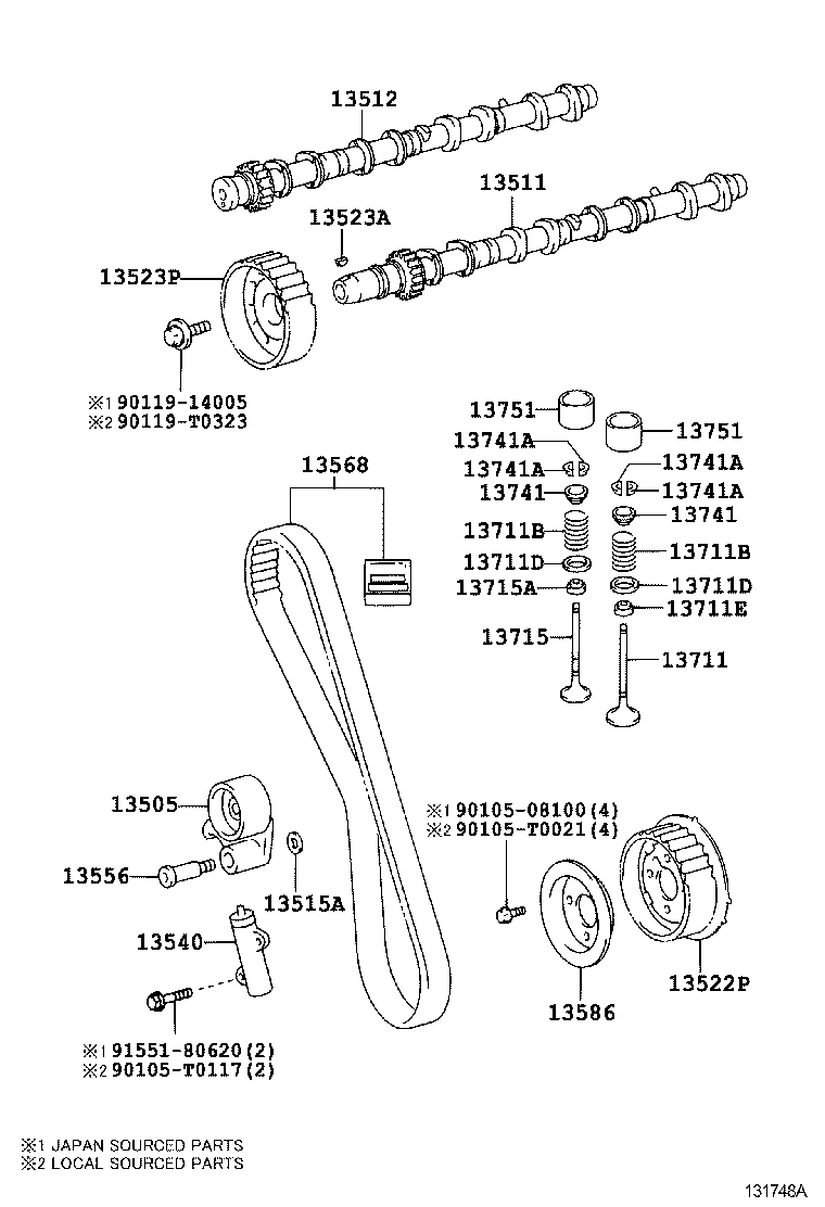 TOYOTA 13540-0L010 - Обтягащо рамо, ангренаж vvparts.bg