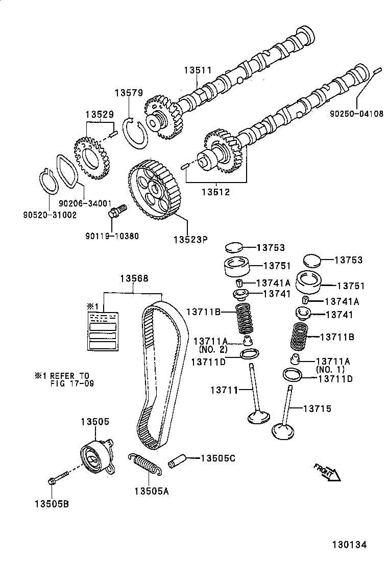 TOYOTA 90080-50134 - Комплект ангренажен ремък vvparts.bg