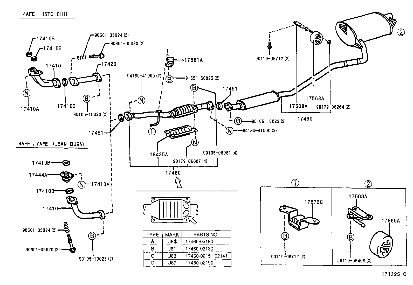 TOYOTA 17451-02030 - Уплътнение, изпускателни тръби vvparts.bg