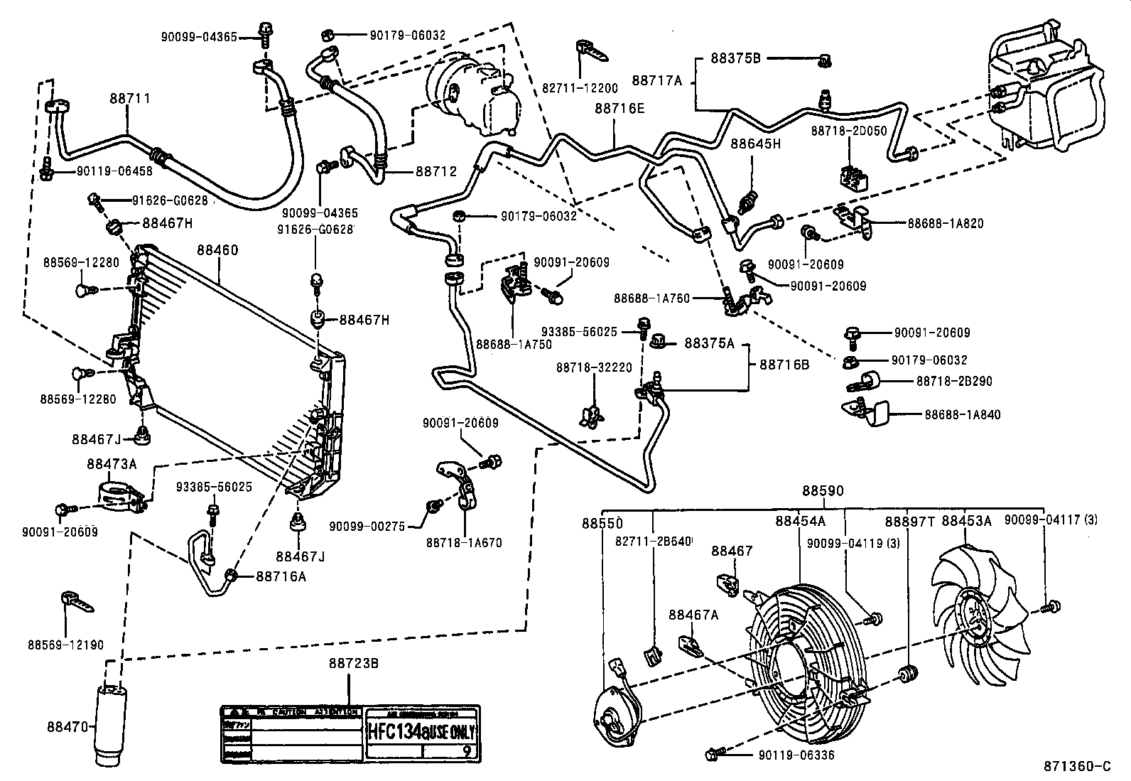 TOYOTA 88460-12480 - Кондензатор, климатизация vvparts.bg