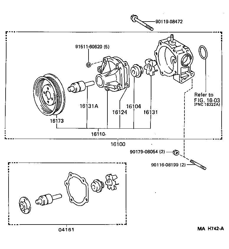 TOYOTA 16110-19107 - Водна помпа vvparts.bg