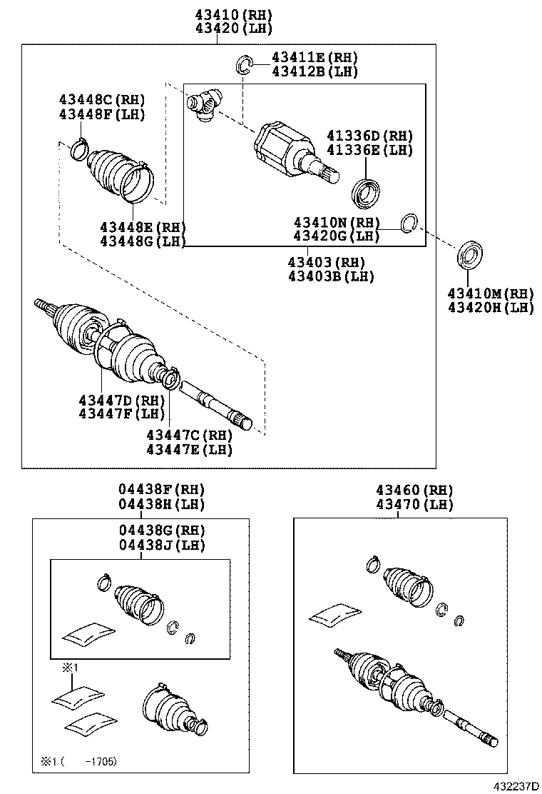 TOYOTA 04437-60090 - Маншон, полуоска vvparts.bg