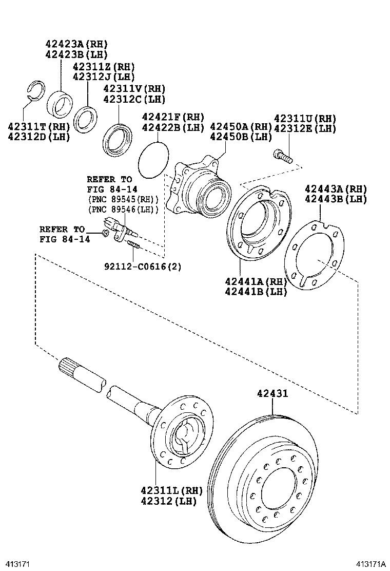 TOYOTA 4243160311 - Спирачен диск vvparts.bg