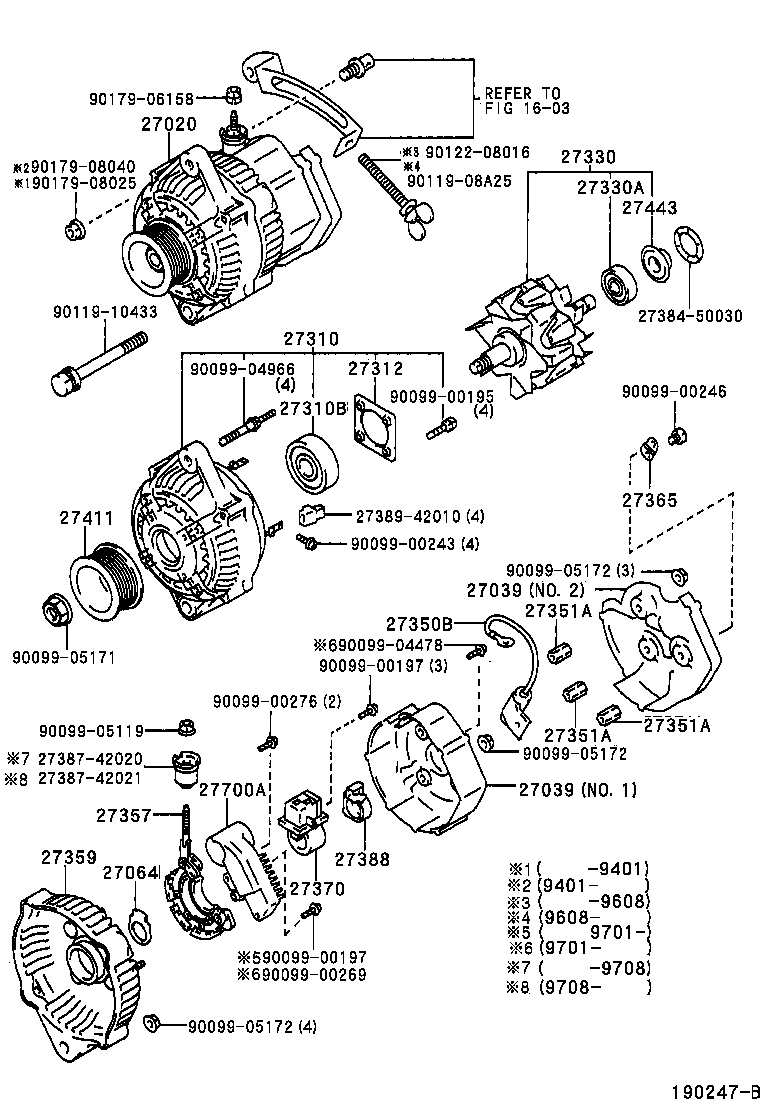 TOYOTA 27060-76040 - Генератор vvparts.bg