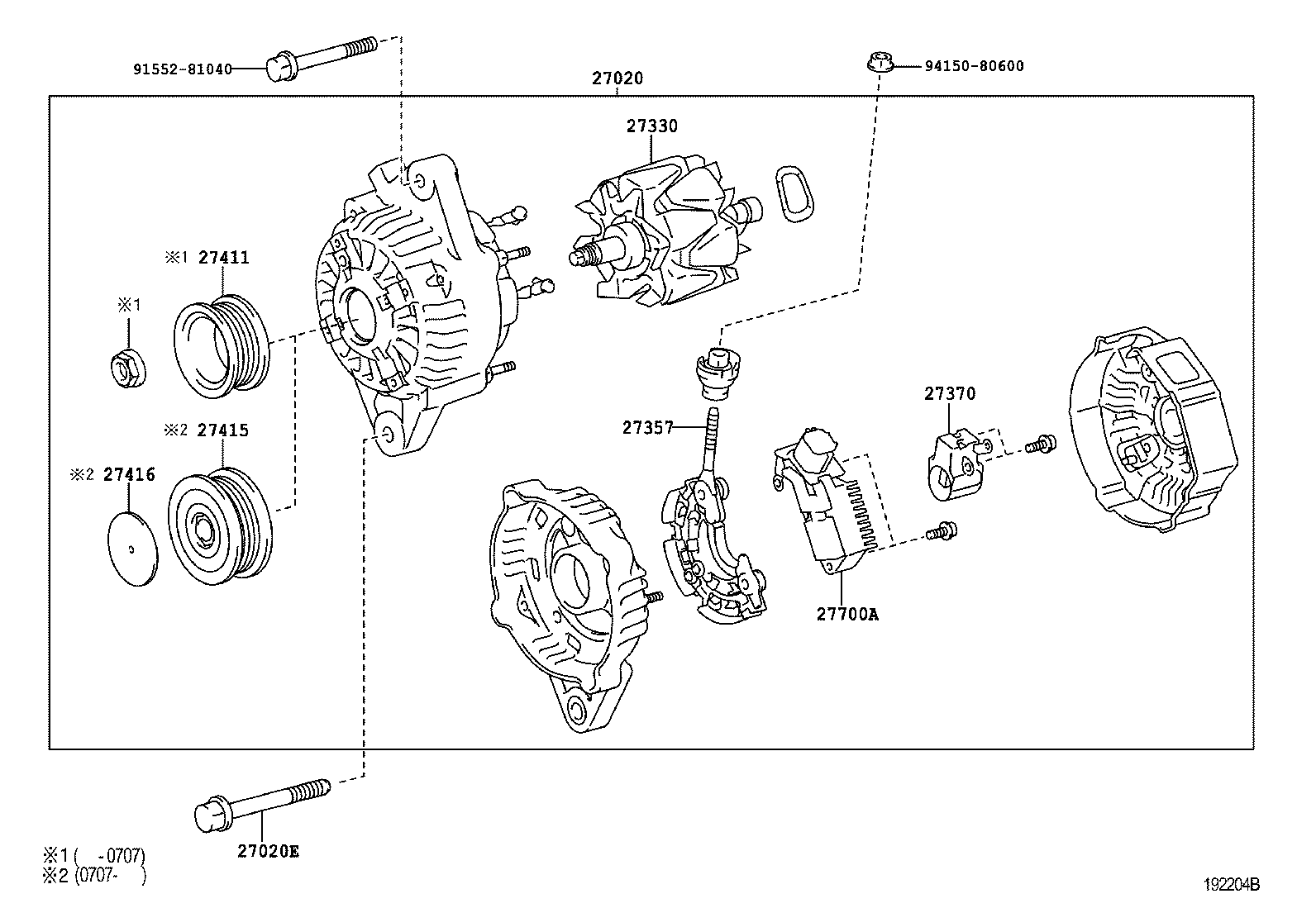 TOYOTA 27060 75310 - Генератор vvparts.bg