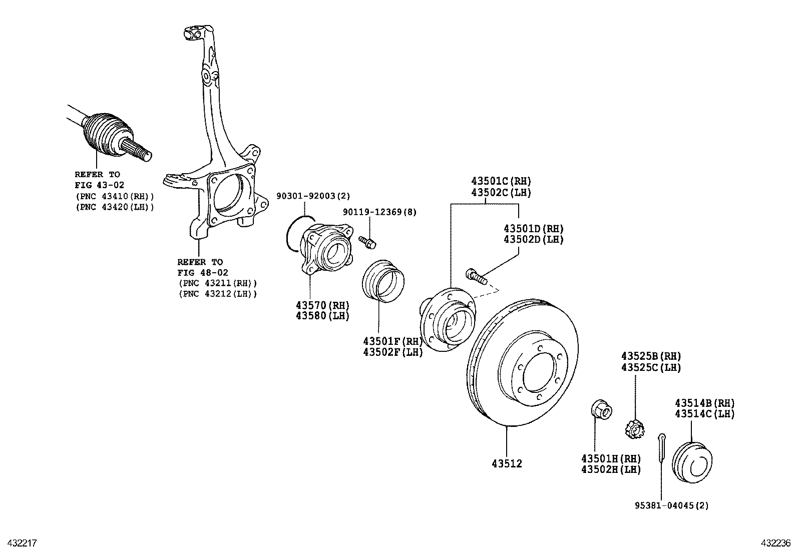 TOYOTA 4351260190 - Спирачен диск vvparts.bg