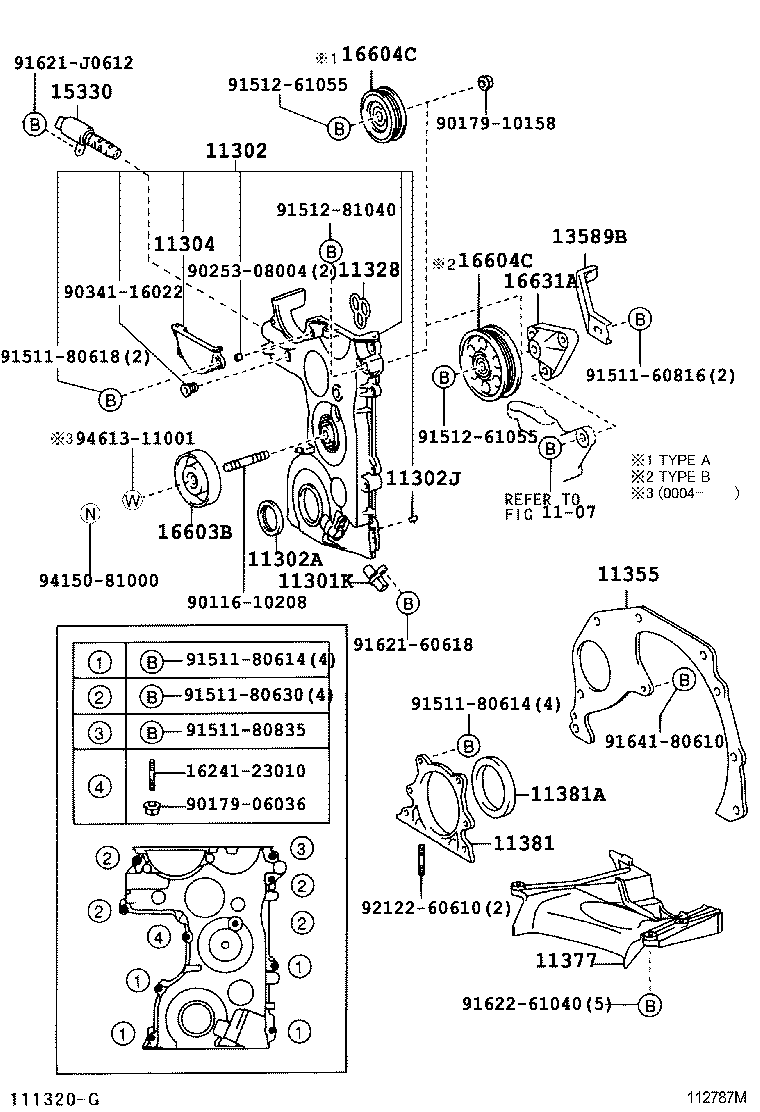 TOYOTA 16603-23011 - Паразитна / водеща ролка, пистов ремък vvparts.bg