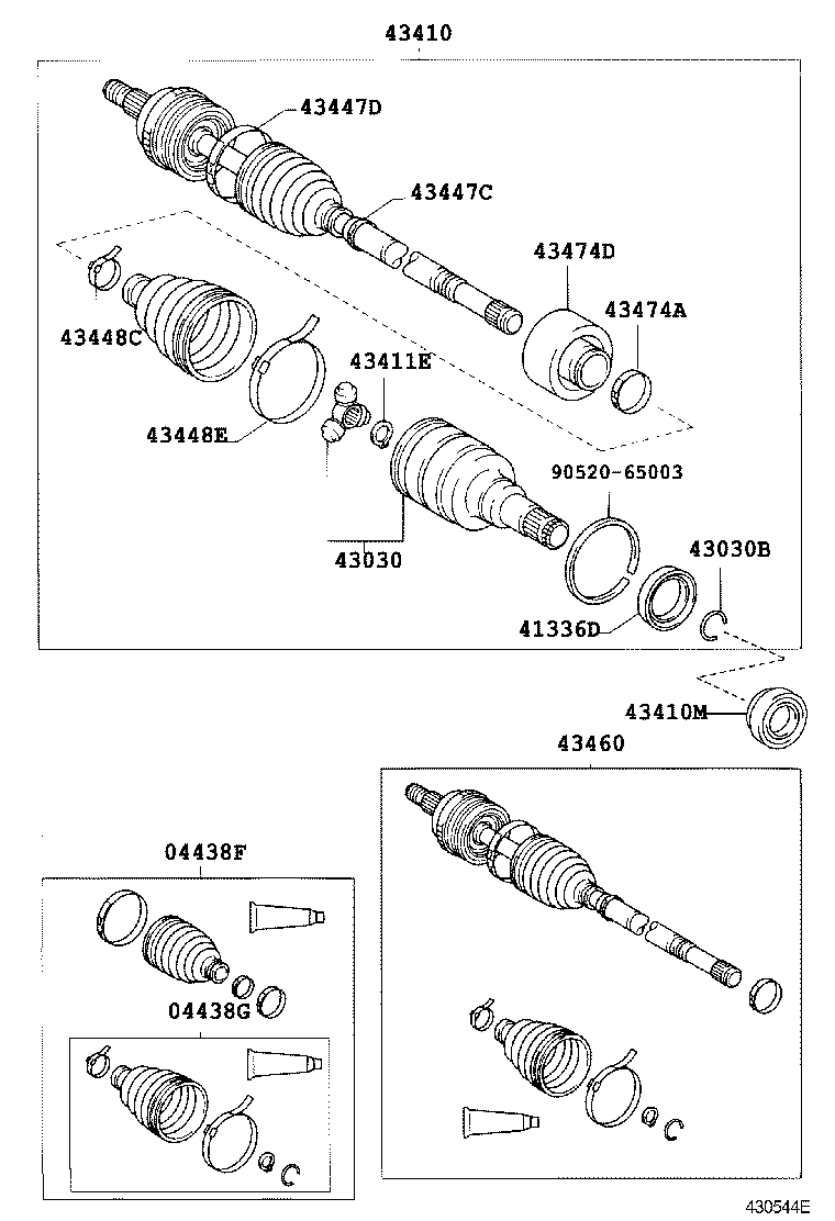 TOYOTA 04438-52020 - Маншон, полуоска vvparts.bg