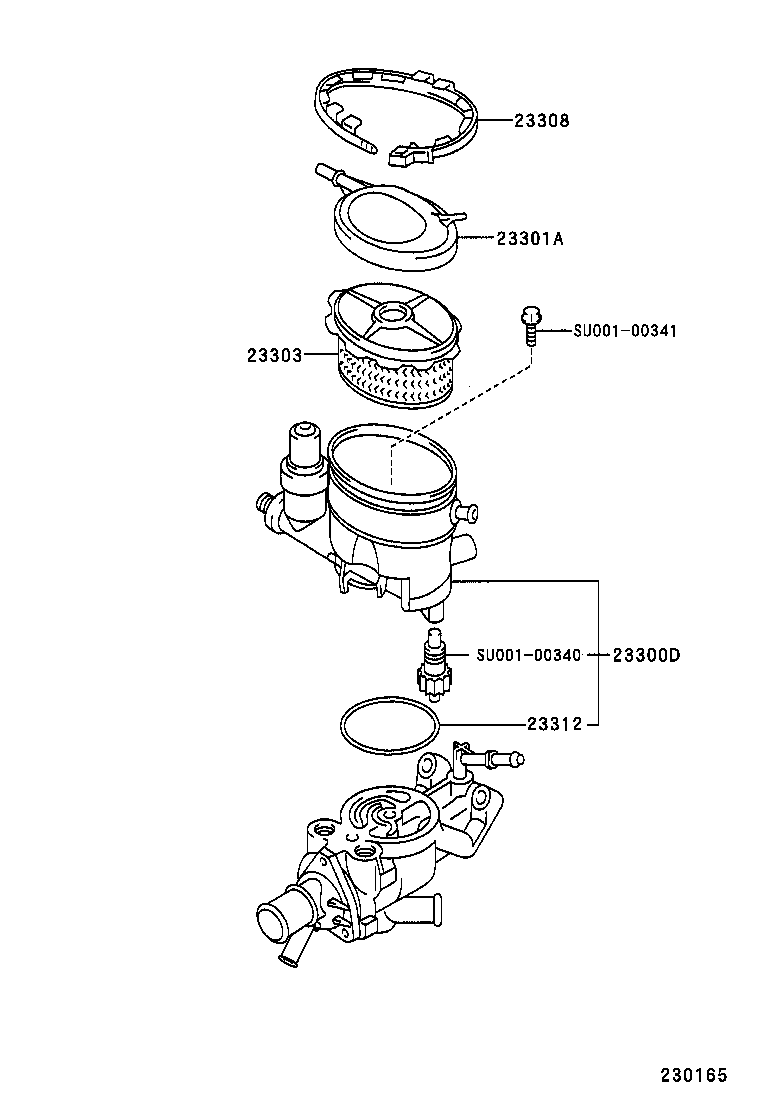 TOYOTA SU001-00468 - Горивен филтър vvparts.bg