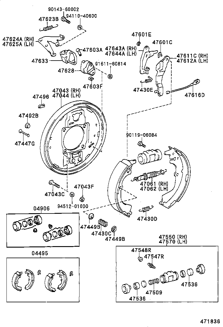 TOYOTA 47550 30100 - Спирачно цилиндърче на колелото vvparts.bg