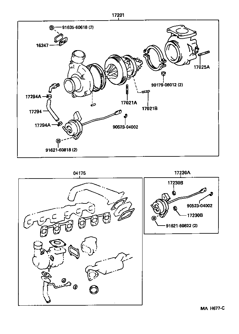 TOYOTA 17201-17030* - Турбина, принудително пълнене с въздух vvparts.bg