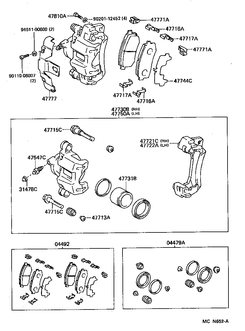 TOYOTA 4775060070 - Спирачен апарат vvparts.bg