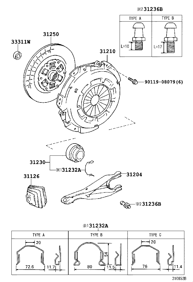 TOYOTA 31210-35101 - Притискателен диск vvparts.bg