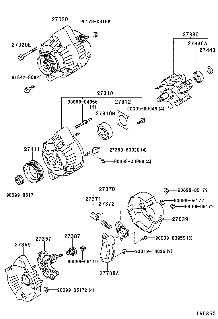 TOYOTA 27039-15170 - Предпазна капачка, генератор vvparts.bg