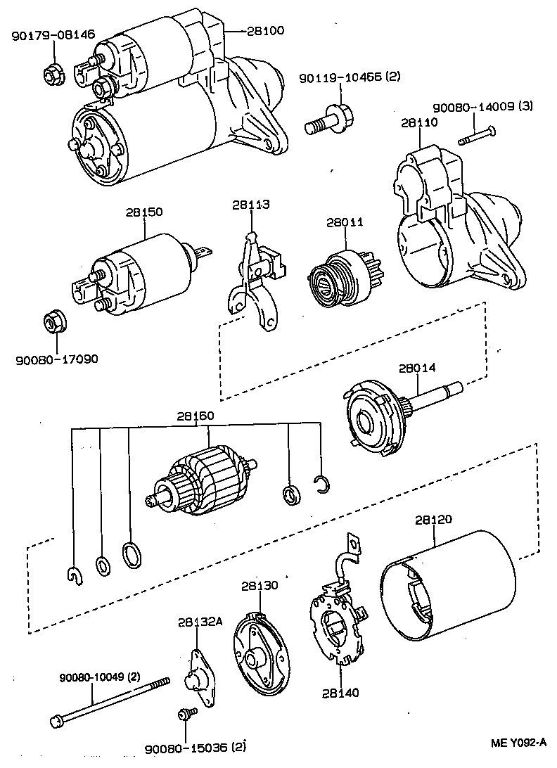 TOYOTA 28100-16160 - Стартер vvparts.bg