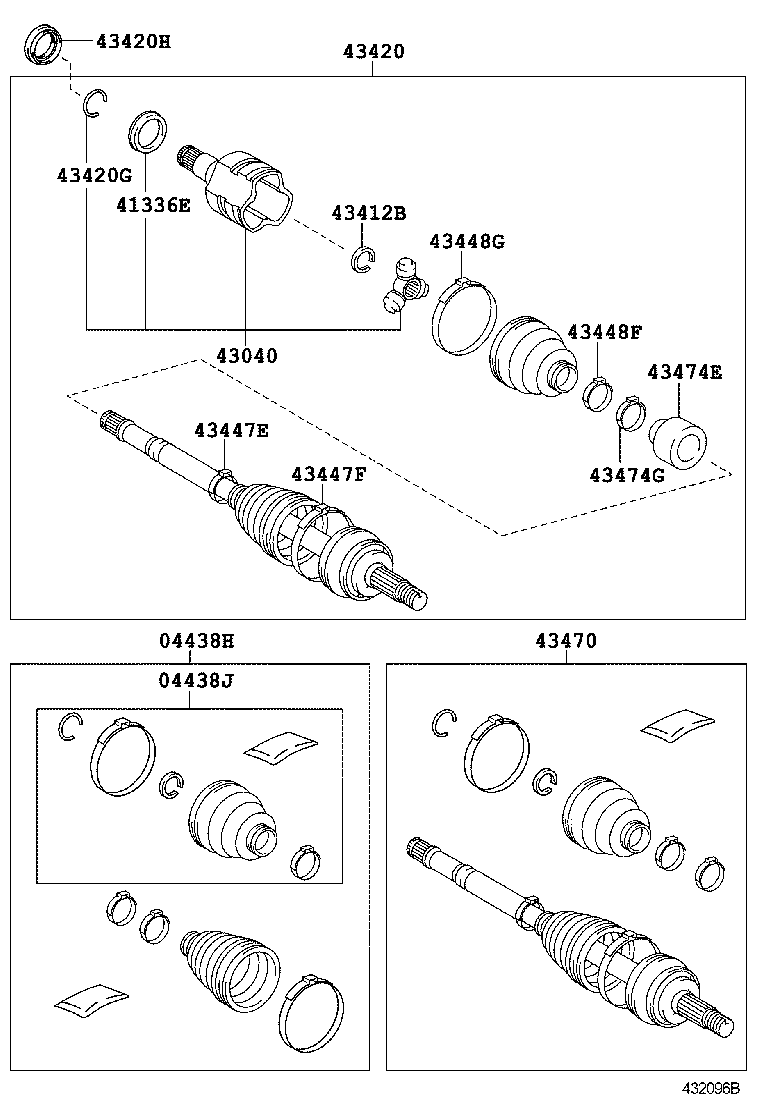 TOYOTA 04428-05230 - Маншон, полуоска vvparts.bg