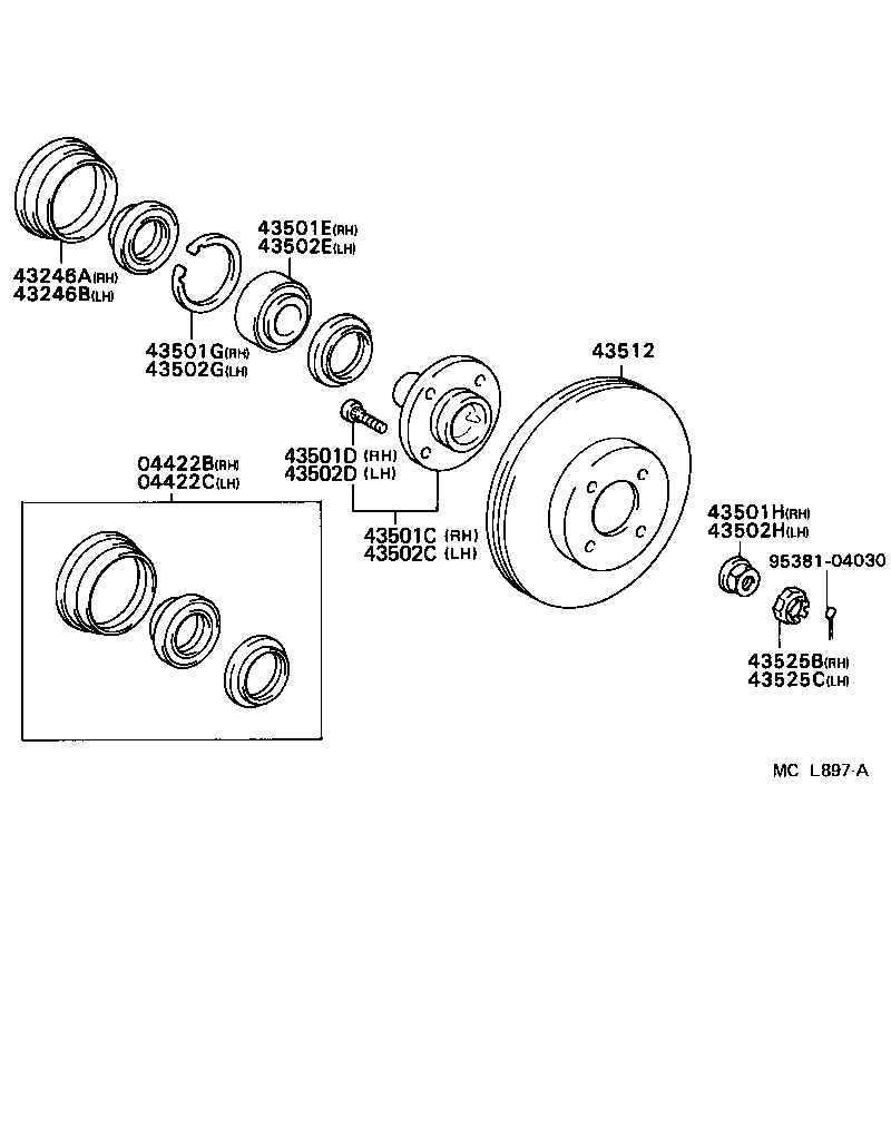 TOYOTA 90363-38006 - Комплект колесен лагер vvparts.bg