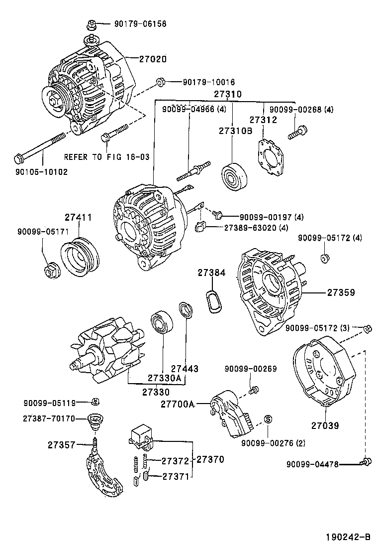 TOYOTA 2737054450 - Държач, карбонови четки vvparts.bg