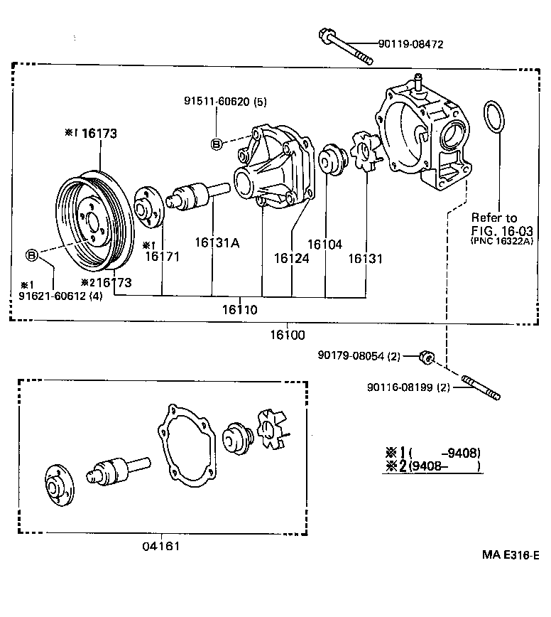 TOYOTA 16110-19106 - Водна помпа vvparts.bg