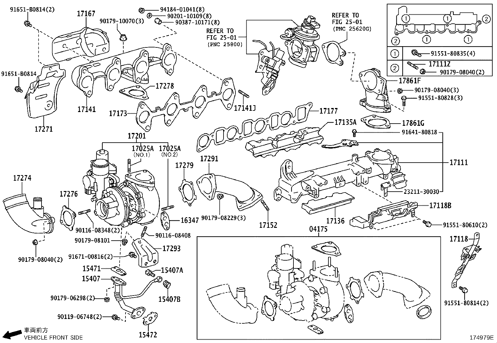 TOYOTA (FAW) 17201-30101 - Монтажен комплект, турбина vvparts.bg