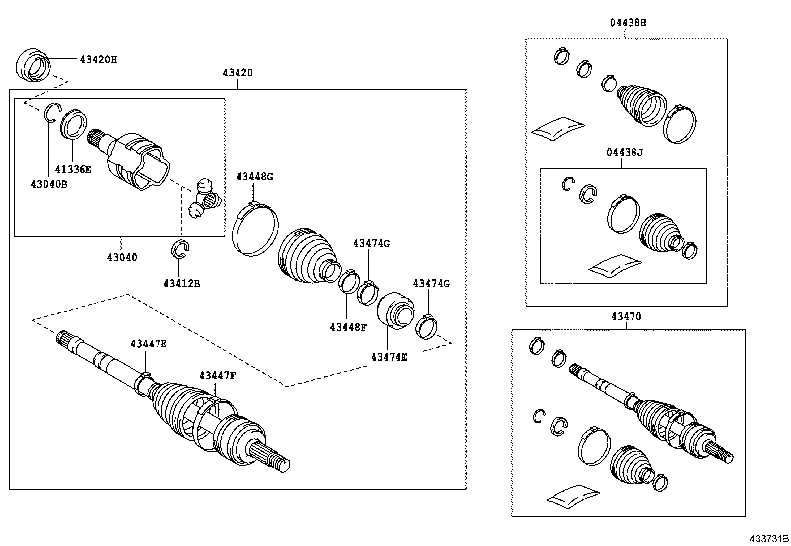 TOYOTA 04438F4020 - Маншон, полуоска vvparts.bg