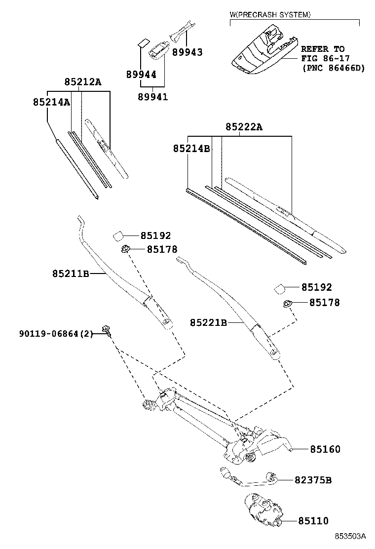 TOYOTA 85222-42140 - Перо на чистачка vvparts.bg