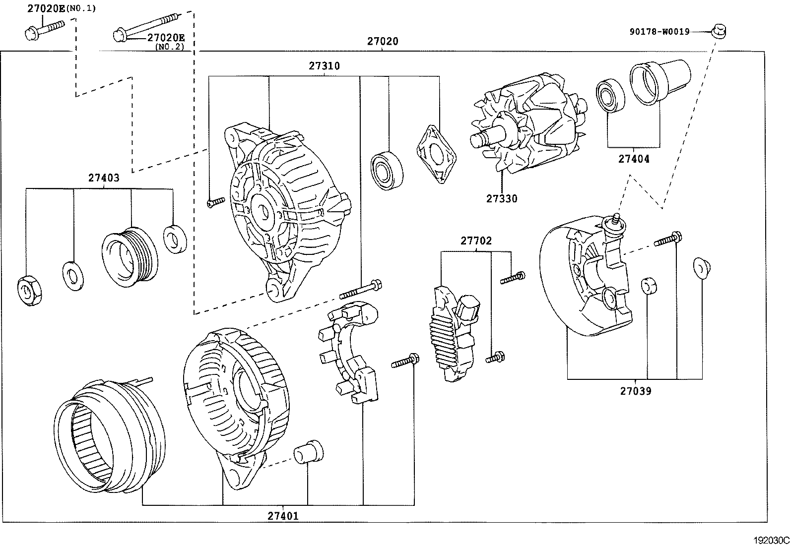 TOYOTA 27039-0D030 - Ремъчна шайба, генератор vvparts.bg