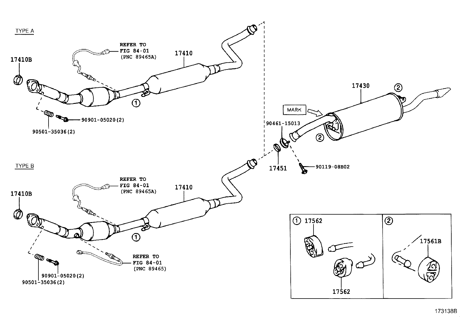 TOYOTA 17451-21030 - Уплътнение, изпускателни тръби vvparts.bg