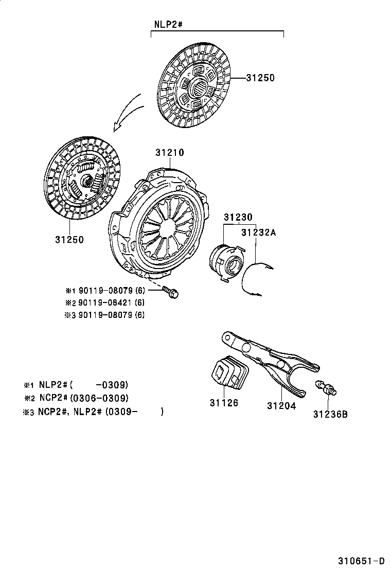 TOYOTA 31210-12191 - Притискателен диск vvparts.bg