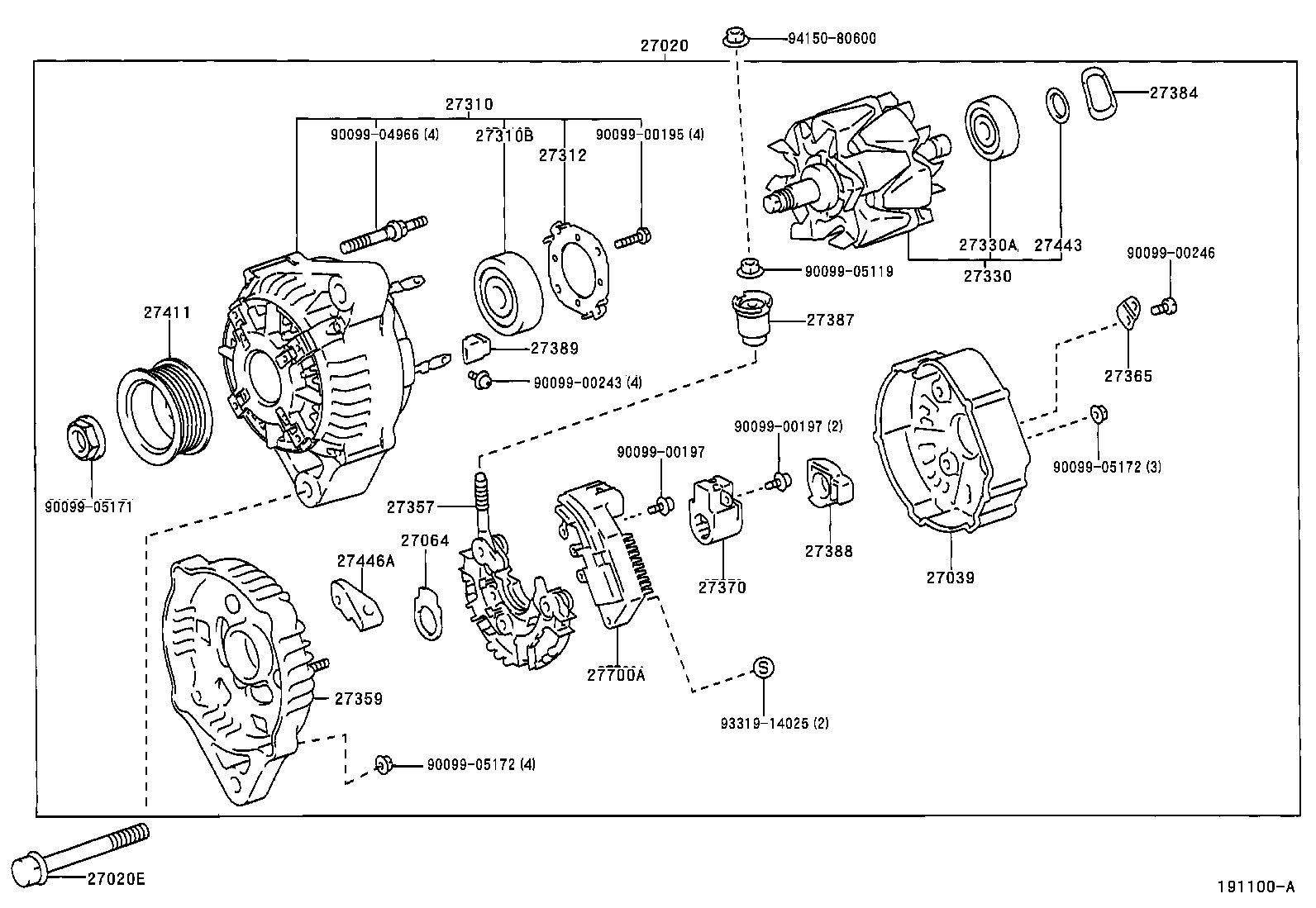 TOYOTA 27060-21010 - Генератор vvparts.bg