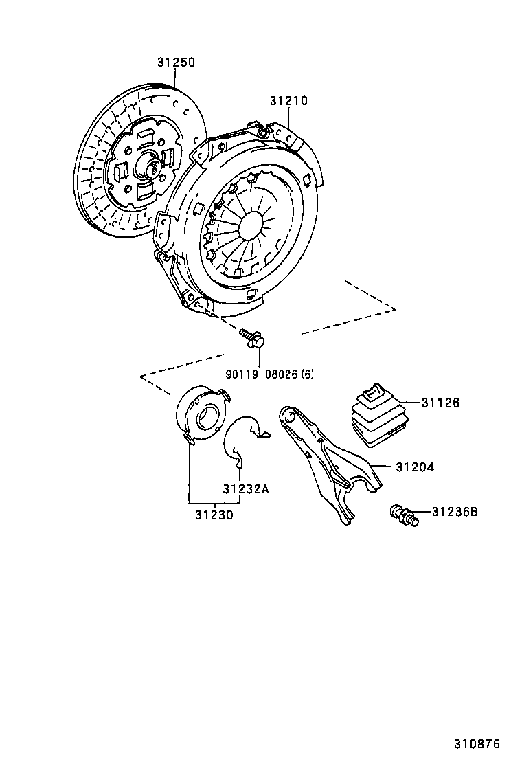 TOYOTA 31210-12240 - Притискателен диск vvparts.bg