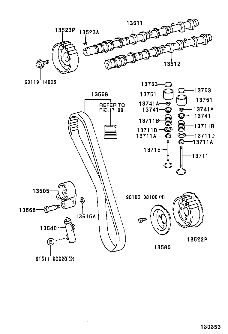 LEXUS 1350567040 - Обтяжна ролка, ангренаж vvparts.bg