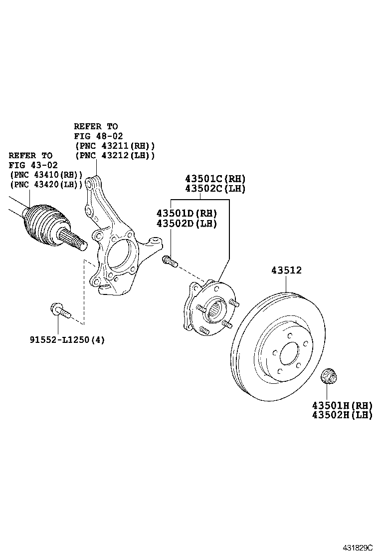 LEXUS 43550-02030 - Комплект колесен лагер vvparts.bg