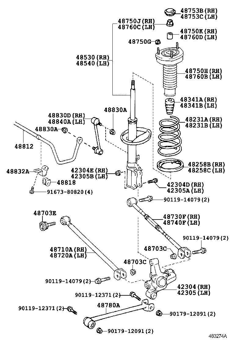 TOYOTA 4230448010 - Втулка, ресьорен лист vvparts.bg