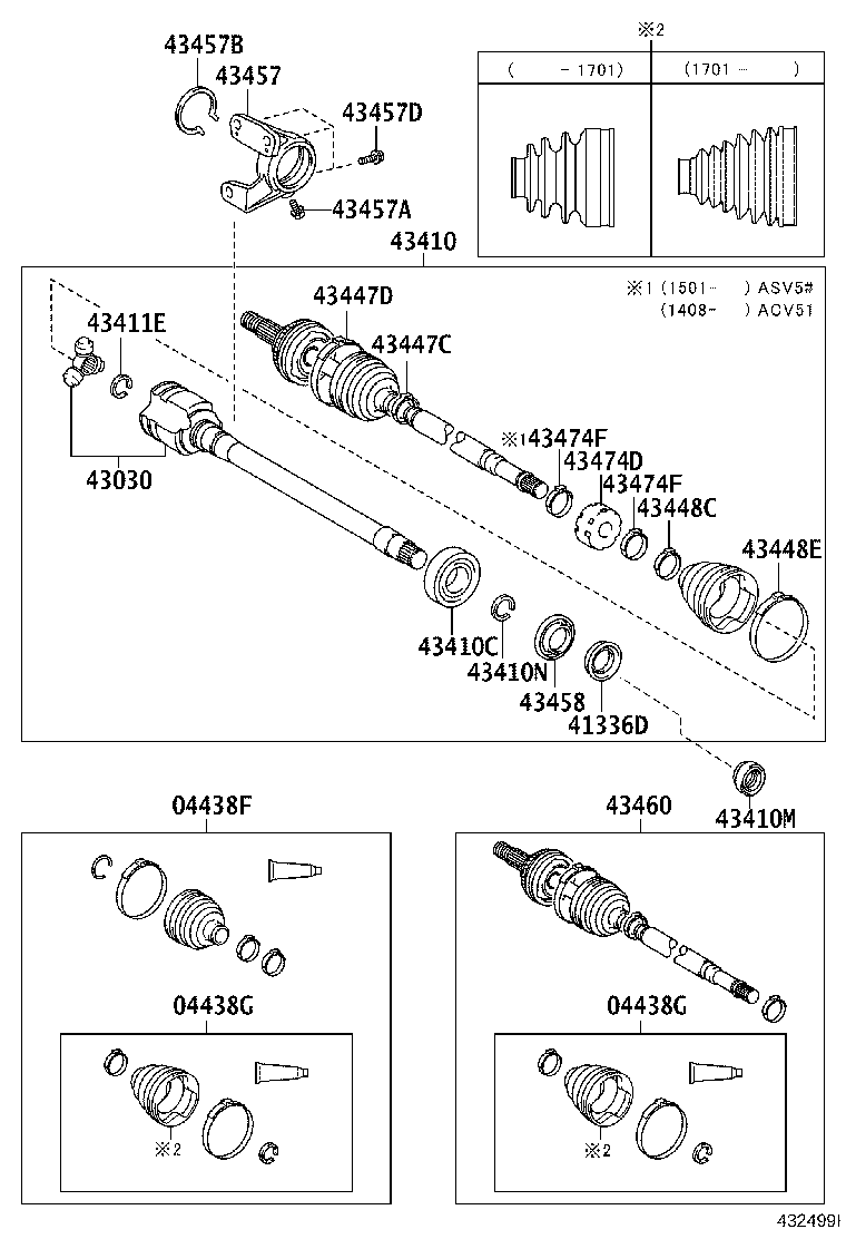 TOYOTA 044370R020 - Маншон, полуоска vvparts.bg