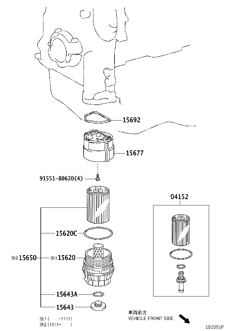 TOYOTA 04152-31060 - Маслен филтър vvparts.bg