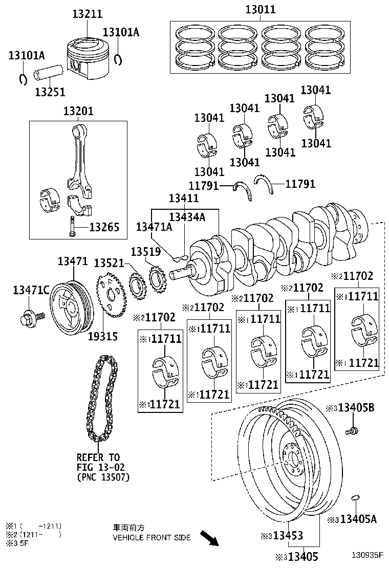 TOYOTA (FAW) 13521-28030 - Зъбно колело, колянов вал vvparts.bg